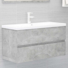 Berkfield Sink Cabinet with Built-in Basin Concrete Grey Engineered Wood