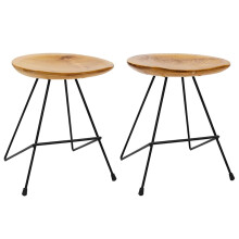 Berkfield Stools 2 pcs Solid Teak Wood