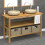 Berkfield Bathroom Vanity Cabinet with Cream Marble Sinks Solid Wood Teak 1
