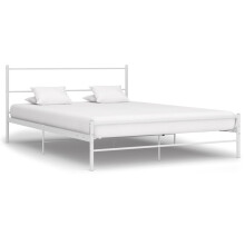 284695 Berkfield Bed Frame without Mattress White Metal 140x200 cm