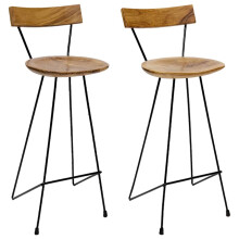 Berkfield Bar Stools 2 pcs Solid Teak Wood