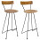 Berkfield Bar Stools 2 pcs Solid Teak Wood 1