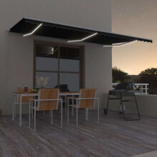 Berkfield Manual Retractable Awning with LED 600x300 cm Anthracite