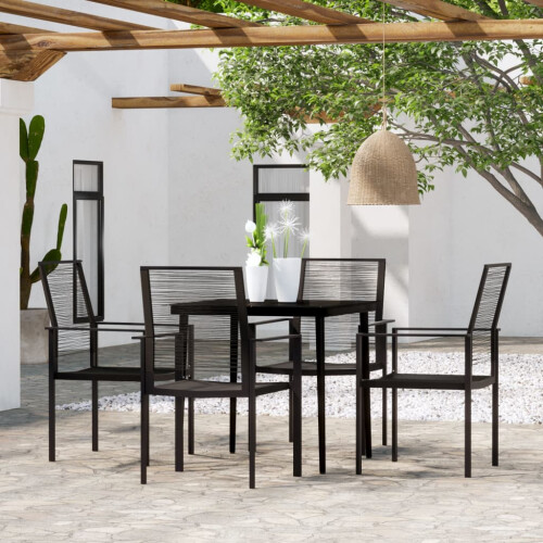 Berkfield 5 Piece Garden Dining Set Black
