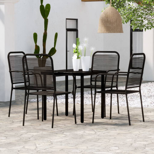 Berkfield 5 Piece Garden Dining Set Black