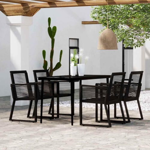 Berkfield 5 Piece Garden Dining Set Black