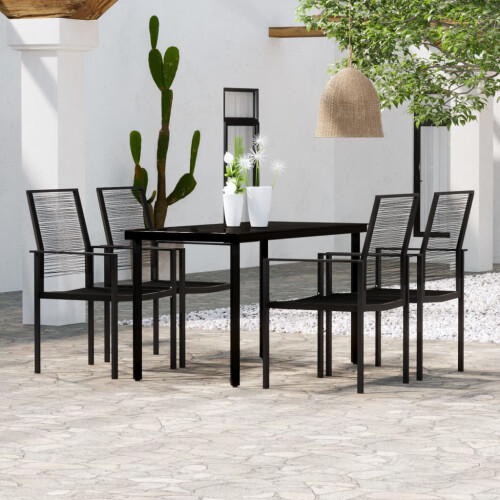 Berkfield 5 Piece Garden Dining Set Black