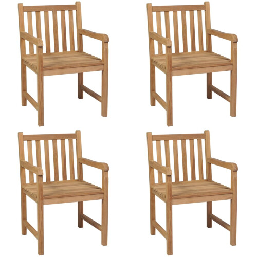 Berkfield Outdoor Chairs 4 pcs Solid Teak Wood