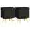 Berkfield Bedside Cabinets 2 pcs Black 40x30x50 cm Solid Pinewood 1