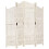 Berkfield Hand carved 4-Panel Room Divider White 160x165 cm Solid Mango Wood 1
