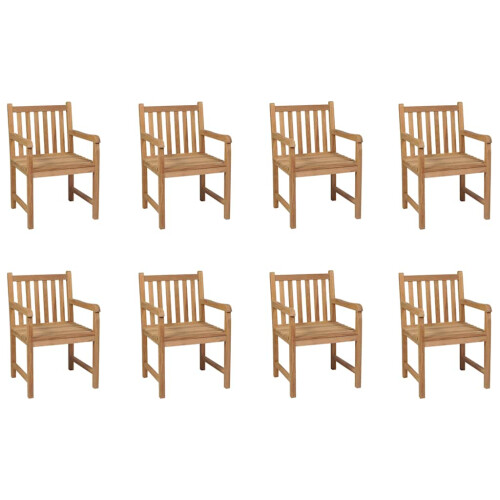 Berkfield Outdoor Chairs 8 pcs Solid Teak Wood