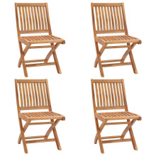 Berkfield Folding Garden Chairs 4 pcs Solid Teak Wood