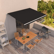 Berkfield Manual Retractable Awning 450x350 cm Anthracite