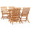 Berkfield 5 Piece Folding Outdoor Dining Set Solid Teak Wood 1