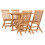 Berkfield 5 Piece Folding Outdoor Dining Set Solid Teak Wood 1