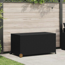 Berkfield Garden Storage Box Black 120x65x61 cm Poly Rattan