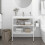 Berkfield Bathroom Washbasin Frame with Built-in Basin White Iron 1