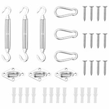 Berkfield 9 Piece Sunshade Sail Accessory Set Stainless Steel