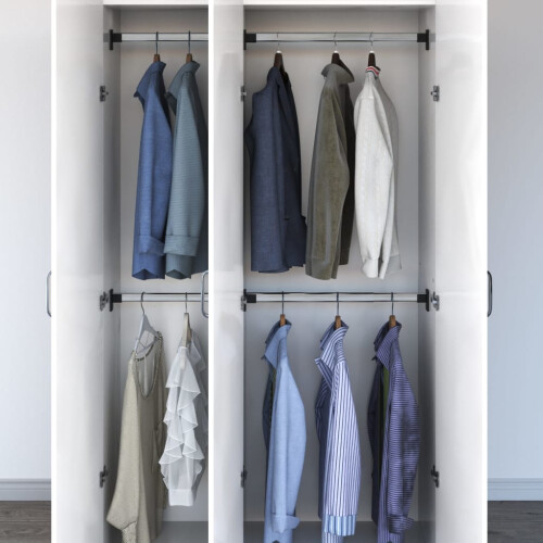 Berkfield Telescopic Wardrobe Rails 4 pcs Silver 58-100 cm