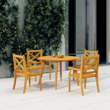 Berkfield Garden Table ò110x75 cm Solid Wood Acacia