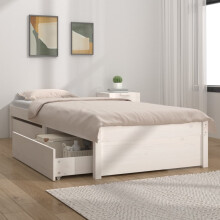 Berkfield Bed Frame without Mattress with Drawers White Small Single