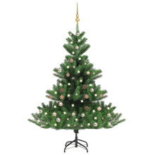 Berkfield Nordmann Fir Artificial Christmas Tree LED&Ball Set Green 150cm