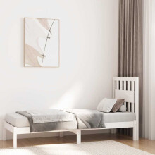 Berkfield Bed Frame without Mattress White Solid Wood Small Single