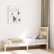 Berkfield Bed Frame without Mattress Solid Wood Small Single