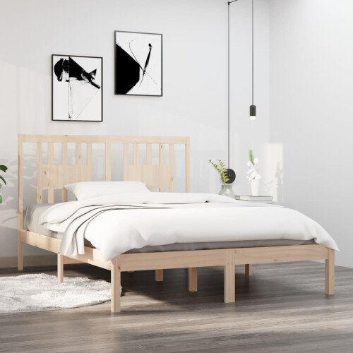 Berkfield Bed Frame without Mattress Solid Wood Double