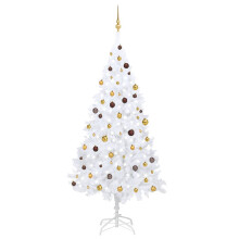 Berkfield Artificial Pre-lit Christmas Tree with Ball Set White 240 cm