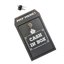 Cash Deposit Box Key Locks Security Portable for Home-Black