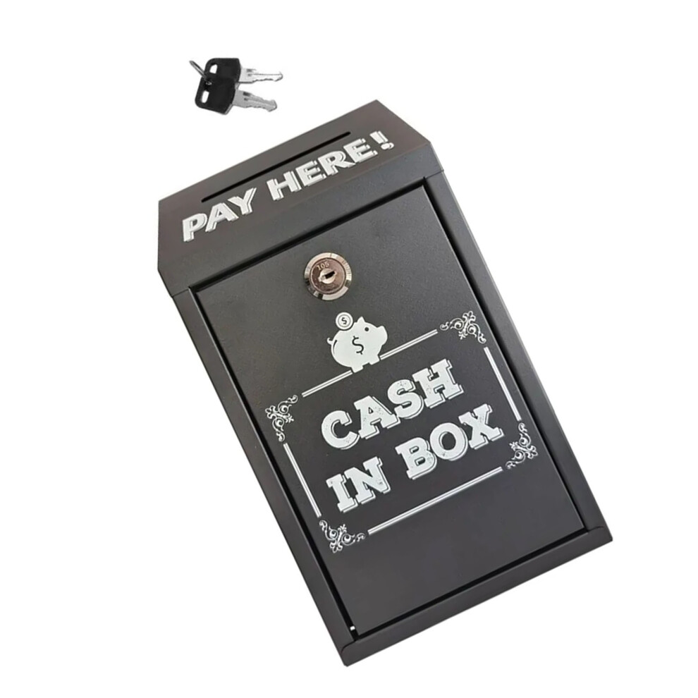 Cash Deposit Box Key Locks Security Portable For Home-Black 7709000622016