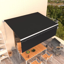 Berkfield Manual Retractable Awning with Blind 4x3m Anthracite