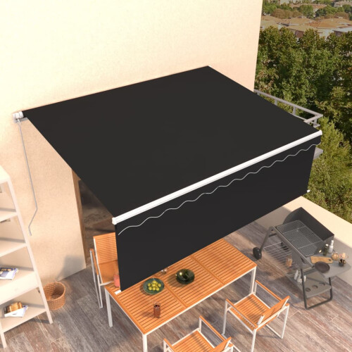 Berkfield Manual Retractable Awning with Blind 4x3m Anthracite