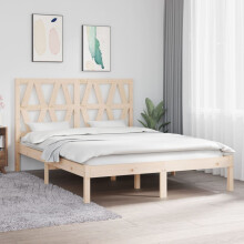 Berkfield Bed Frame without Mattress Solid Wood Double