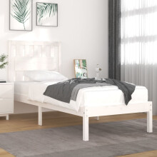 Berkfield Bed Frame without Mattress White Solid Wood Single