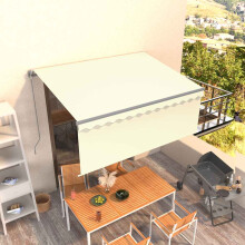 Berkfield Manual Retractable Awning with Blind 3.5x2.5m Cream