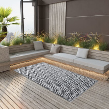 Berkfield Outdoor Carpet ARAKIL White and Black 160x230 cm PP