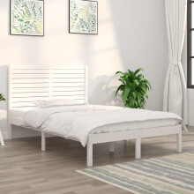 Berkfield Bed Frame without Mattress White 120x190 cm Small Double Solid Wood