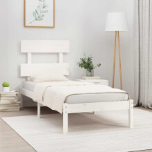 Berkfield Bed Frame without Mattress White 90x190 cm Single Solid Wood