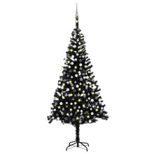 Berkfield Artificial Pre-lit Christmas Tree with Ball Set Black 240 cm PVC
