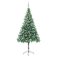 Berkfield Artificial Pre-lit Christmas Tree with Ball Set 210cm 910 Branches