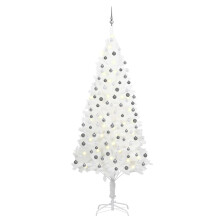 Berkfield Artificial Pre-lit Christmas Tree with Ball Set White 240 cm