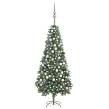 Berkfield Artificial Pre-lit Christmas Tree with Ball Set Pine Cones 210 cm