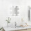 Berkfield Wall Mirror with LED Lights Square Glass 1