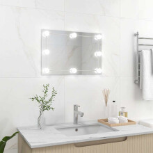 Berkfield Wall Mirror with LED Lights Rectangular Glass