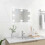 Berkfield Wall Mirror with LED Lights Rectangular Glass 1