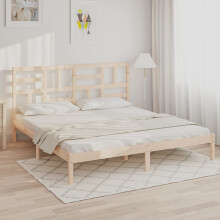 Berkfield Bed Frame without Mattress Solid Wood 180x200 cm Super King