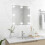 Berkfield Wall Mirror with LED Lights Square Glass 1