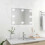 Berkfield Wall Frameless Mirror with LED Lights Rectangular Glass 1
